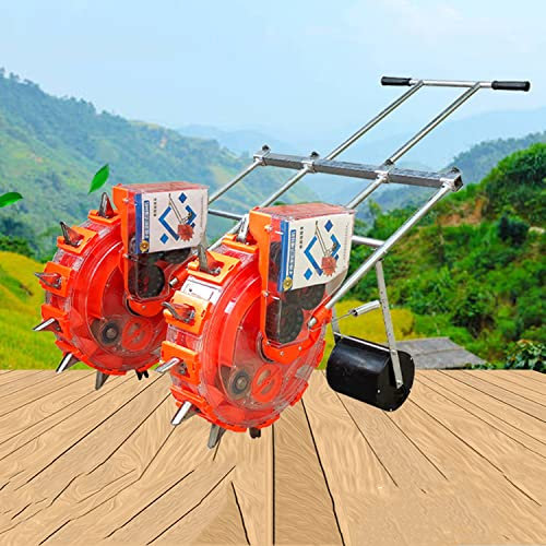 WTTTTW Seminatrice Manuale, seminatrice da Giardino, seminatrice a rulli e applicatore di fertilizzanti, spandiconcime per Semina a File per piantare Mais, Cotone, soia, Arachidi,7 Mouths
