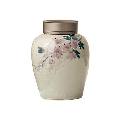 Contenitore in latta per il tè Barattolo da cucina sigillato in ceramica di alta qualità dipinto a mano con bottiglia in ceramica con motivo craquelé personalizzato Contenitori per alimenti