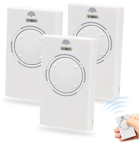 Lot de 3 télécommande portail, 868 MHz universelle télécommande portail 4 canaux, compatible avec XT4 868 SLH LR, blanc