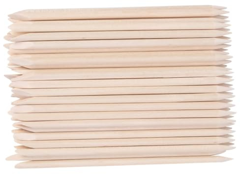 Homoyoyo Palitos de Madera Beige y Removedor de Células Muertas 50 para Manicura y Pedicura Empujador de Cutículas Herramientas de Cuidado Personal para Uñas