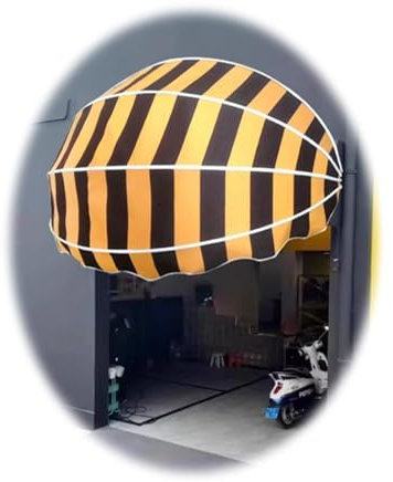 Tettoia A Cupola Pieghevole For Patio Negozio Esterno, Tende Da Sole Per Porte E Finestre, Tende Cappottina Da Sole Con Telaio, For Tutte Le Stagioni(Yellow black,90cm/2.96ft)