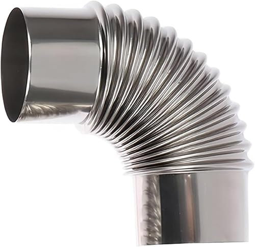 Tubo di Stufa a Gomito a 90 °, Camino in Legno in Acciaio Inossidabile? 110 mm? 120 mm, Tubo di Estensione della Stufa Resistente a Calore per Stufa a combustione in Legno, 110 mm