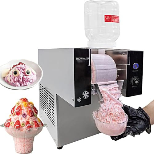 ylpddmm Frantumatore Elettrico da banco a Fiocco di Neve da 360 W, fabbricatore di Ghiaccio a Neve in Acciaio Inox, Tritaghiaccio per Granite a Neve Elettrico da 80 kg/24 Ore, velocità Regolabile