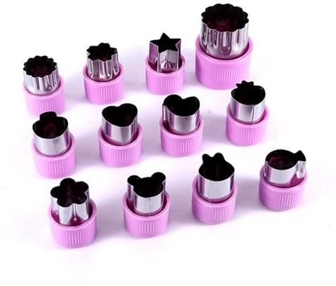 Stylish Design Cookie Cutter Set, 12Pcs Multifunctional Stainless Steel Vegetable Fruit Cutter for Baking Flower Shapes in Home Kitchen, Stainless Steel Construction for Daily Use