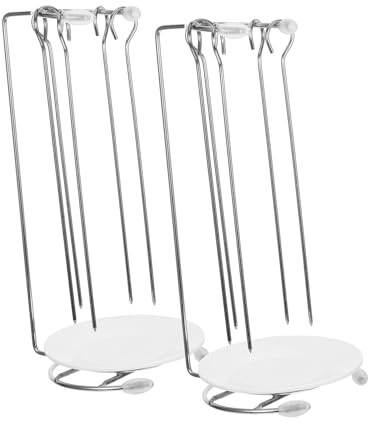 UKCOCO Support Brochette Suspendu en Acier Inoxydable Plaque Récupératrice Amovible Accessoires pour Rôtisserie de Barbecue Cuisine en Plein Air Lot de 2