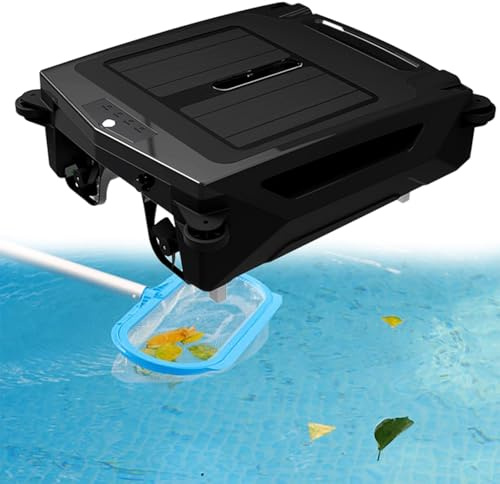 BOOZXCV Limpiador robótico de Skimmer de Piscina Solar: Skimmer de Piscina inalámbrico para Piscinas Robot automático de Limpieza de Piscinas con Carga Dual alimentada por energía Solar