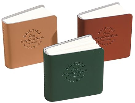 Nbbwwu Kleine Skizzenbücher, Mini-Skizzenbuch, Einstecktuch, Kunst-Notizbuch, kleines Reise-Aquarellbuch, Tagebuch, Notizbuch, Skizzenbuch für Künstler, Studenten, Schriftsteller, 3 Stück