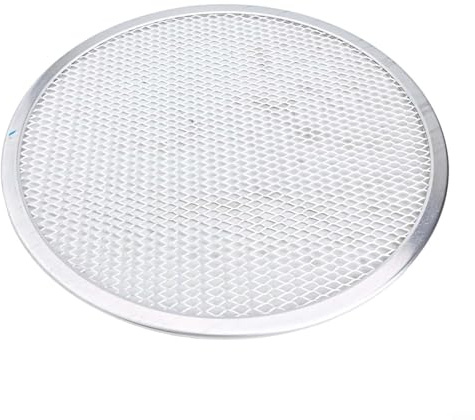 Plaque de cuisson à pizza en maille d'aluminium pour croûte croustillante - Passe au four - Plaque ronde anti-adhésive - Ustensiles de pâtisserie - Plusieurs tailles : 22,9 cm, 25,4 cm, 25,4 cm, 30,5