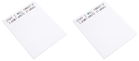 Rastapulz Lot de 2 notes autocollantes amusantes, liste de tâches, bloc-notes, papier à lettre amusant, fournitures de bureau, étiquettes de bloc-notes, notes autocollantes de bureau, 50 pages, A