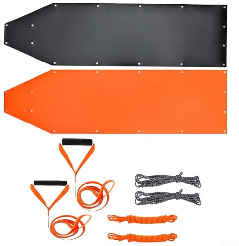 Ensemble de traîneau à motif de cerf, 1 chariot robuste en polyéthylène pour traîner les animaux de chasse sur terrain accidenté, capacité de 226,8 kg, utilisation en plein air et camping (orange)