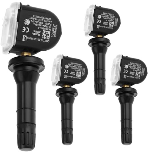QWORK® Car Tire Pressure Monitoring System Sensor 4-Pack,High-Precision OEM 13506028 Compatible with Vauxhall Astra K, Corsa Mokka, Cadillac XT4 & Chevrolet Equinox