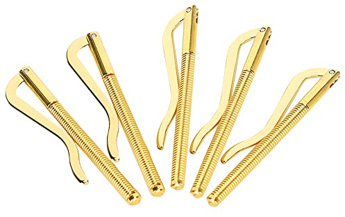 Matybobe Robuste 80-mm-Geldklammer aus Elektrolytischem Stahl für Ledergeldbörsen (Gold)