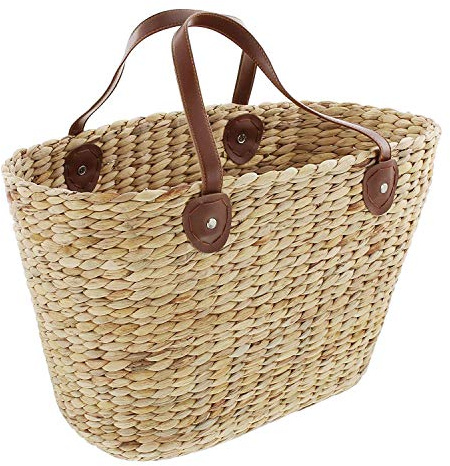 Dekoleidenschaft Einkaufstasche aus Wasserhyazinthe, natur, Strandtasche, Handtasche, Shopper