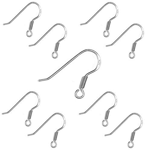 My-Bead 5 Paar Ohrhänger Ohrhaken 18mm 925 Sterling Silber nickelfrei hypoallergen Fischhaken Schmuckherstellung basteln DIY