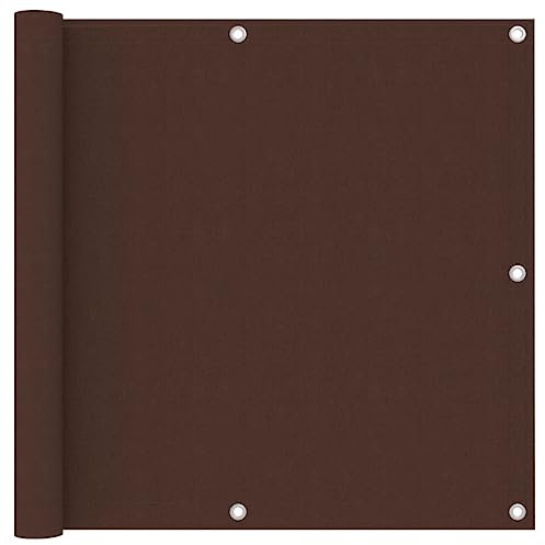 vidaXL Toldo para Balcón Parasol Pantalla Privacidad Malla Ocultación Patio Jardín Terraza Protección Impermeable Tela Oxford Marrón 90x400 cm