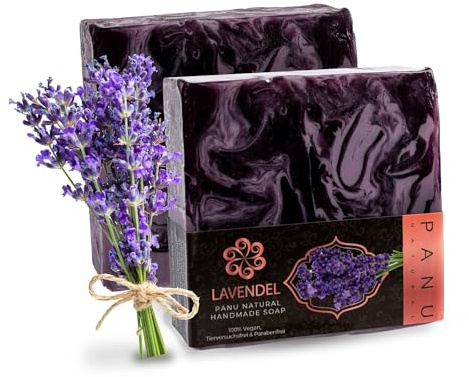 Panu Soaps Lavanda - Jabón de Ducha Vegano para Todo Tipo de Piel - Jabón Natural como Gel de Ducha Sólido y Champú Sólido - Jabón de Ducha Natural como Gel de Ducha Sólido