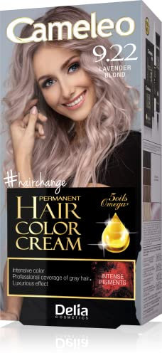 Cameleo - Crema permanente para el cabello - Rubio lavanda - Color y protección intensivos - 5 aceites + ácidos Omega Plus - Tinte para el cabello profesional y lujoso - Kit completo
