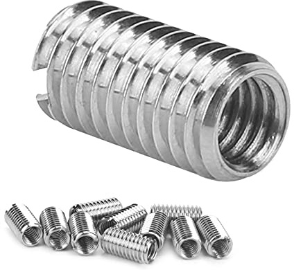 10 Teiliges Edelstahl Gewindeeinsätze Set (15 Mm) Zum Reparieren Und Verstärken Von Heimmöbeln Industrieller Hardware Robuste Gewindedübel Für Holz, Metall Kunststoff, Inklusive Gewindereduzierer