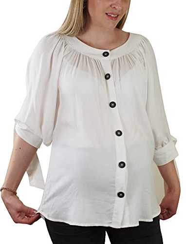 Mamatoto Blusa de maternidad premama embarazada para mujer, tallas 6-16, Sara - Blanco, 36