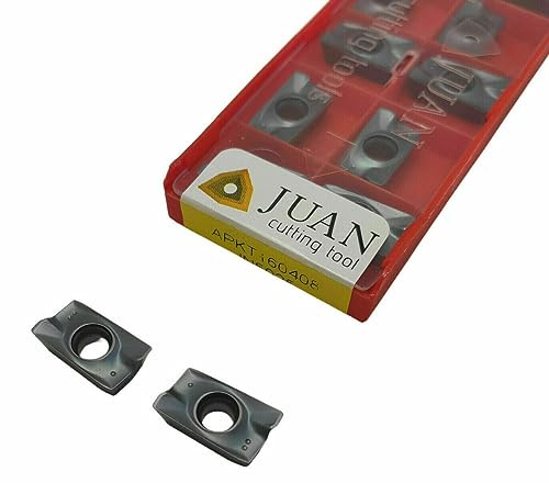 10 x Hartmetall Wendeschneidplatte APKT1604 für Stahl- oder Aluminiumbearbeitung, APKT160408 / APKT1604HA, Fräseinsätze, Zubehör für Drehmeißel, Hartmetalleinsatzschneider (Stahl - APKT1604)