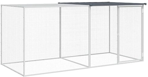 vidaXL Hühnerkäfig mit Dach Anthrazit 203x98x90 cm Verzinkter Stahl