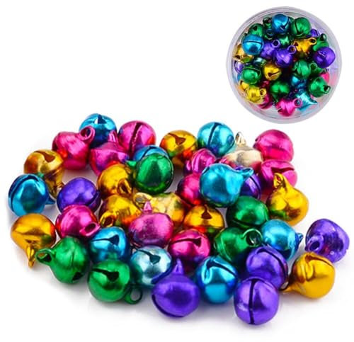 Luxylei 200 Stück Mini-glöckchen Zum Basteln, Bunte Kleine Glöckchen, Weihnachtsglocken, Ornamente, Kleine Glöckchen Aus Metall Für Die Schmuckherstellung, DIY-weihnachtsdekorationen