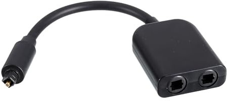 QUARKZMAN Optischer Splitter, 1-in-2-Ausgang Digitaler Glasfaser Audio-Splitter PVC TOS-Adapter für TV DVD Projektor HiFi-Anlage Verstärker Stereoanlage Schwarz