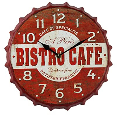 Amosfun Runde Retro Wanduhr Zum Aufhängen Kreative Dekorative Stumme Wanduhren Für Wohnzimmer Und Schlafzimmer Mit Genauer Zeitmessung