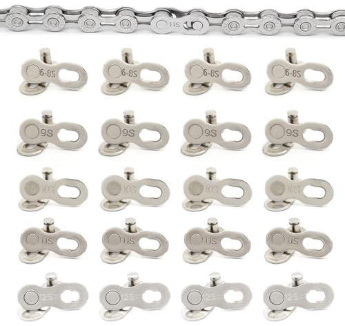 WeddHuis 10 Pares Eslabón de la Cadena de Bicicleta Enlaces de Bicicleta Bicicleta de Servicio Pesado Cadena de liberación rápida Conector de unión mágica Mater Link para Velocidad 6-8/9/10/11/12