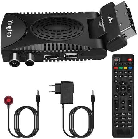 Decodificador TDT HD Mini, DVB-T T2 H.265 HEVC Full HD PVR, USB, HDMI, SCART,Sintonizador de televisión Digital Terrestre, decodificador terrestre1080p/ Dolby/MPEG-2/4