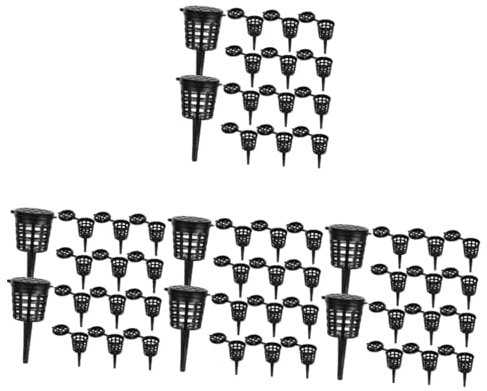 SUPVOX 4 Juegos Abono Bonsai Fertilizante Bonsai Cesta De Orquídeas Fertilizante Cesta De Portátil Accesorio De Jardinería Contenedores De s Black 100 Uds * 4