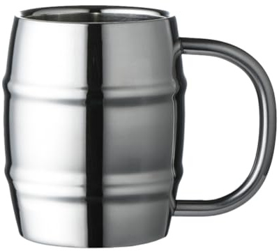 ABOOFAN Taza De Cerveza De Doble Pared De Acero Inoxidable Jarra para Cerveza con Mango 5.00 X 3.07 X 3.07 in para Hogar Oficina Camping Y Uso Diario