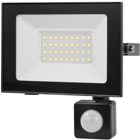 30W Security Lights with PIR Motion Sensor,IR Remote Control,3000LM 6500K Super Bright LED Floodlights Outdoor,IP66 Waterproof Spotlight,Ultra Thin Wall Lights for Garden Garage Yard Doorways