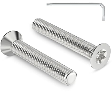 Zuyya 20 Stück M5 x 30 mm Senkschrauben Torxantrieb | Edelstahl A2 Schrauben, Vollgewinde mit Torx Schlüssel