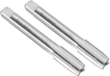 QUARKZMAN 2pcs Taraud Droit, 1/4-18 NPS Outil De Filetage Taraudage Taraud Pour Machine De Filetage, Acier Rapide 6542 (HSS 6542)