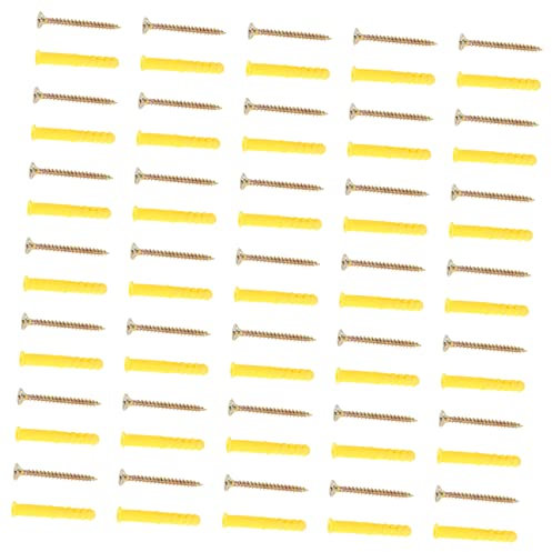Healifty 100ensembles Chevilles à Expansion Jaune Lot De Ancrages Béton Pour Fixations Murales Et Bricolage