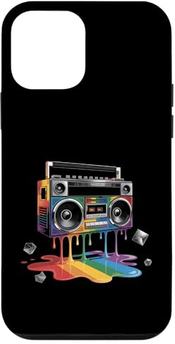 Rainbow Peinture Goutte à Goutte Boombox Old School 80s Musique Hip Hop Coque pour iPhone 12 Mini