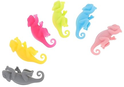BESTYASH 6pcs Animal Wine Glass Markers Cartoon Silicone Wine Charms for Cocktail Martinis Drink Marker Glass Charms Novelty Cocktail Decorations