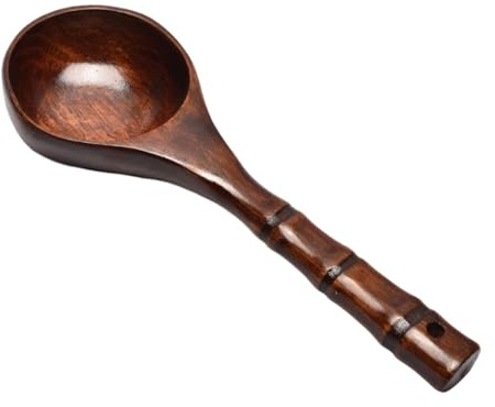 SZLIFE Mestolo per sauna, cucchiaio in legno, facile da usare, impugnatura semplice e comoda, robusto mestolo per acqua, multiuso per il lavaggio