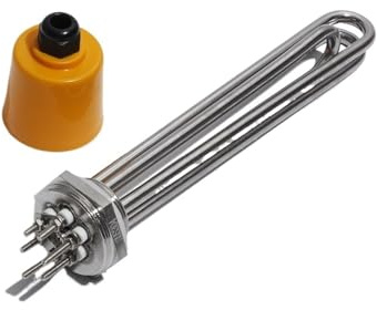 Elektrischer Warmwasserbereiter, Tauchelement, DN32, 1,25 Zoll BSP-Gewinde, 3000 W, 4500 W, 6000 W, 9000 W, 12000 W, 220 V, 380 V, Heizrohr(Without Screw,12KW 355mm)