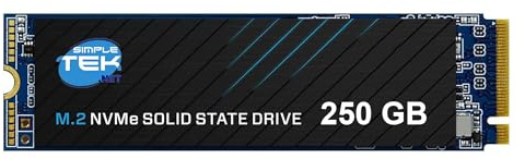 SIMPLETEK - Internal SSD 250GB M.2 NVMe PCIe Gen 3.0 x4 - Solid State Drive 2280 for Desktop, Laptop and Server