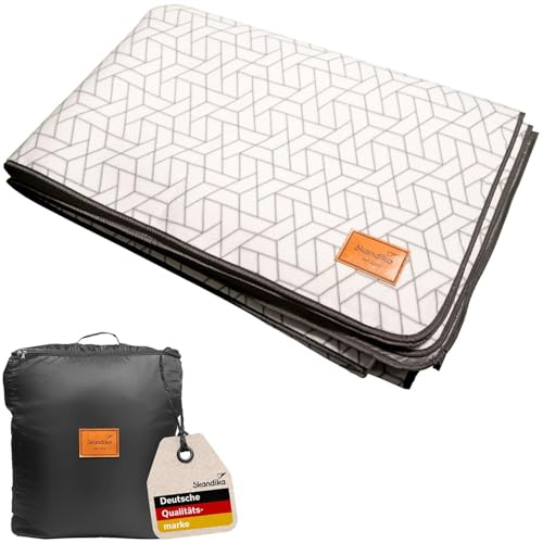 Skandika tältmatta Lindal 305 × 450 cm | Utomhusmatta med mjuk touch-fleece, väderbeständig och vattentät, med förvaringsväska | picknickfilt, campingmatta, tältunderlag, campingtillbehör