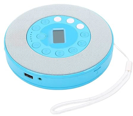 XUMIUZIY Lecteur CD Portable, Lecteur de Musique CD Bluetooth avec Haut-Parleur intégré, Micro, Anti-Saut, Enregistrement sur clé USB, Batterie Rechargeable 2000 MAh pour Voiture, Maison, (Blue)