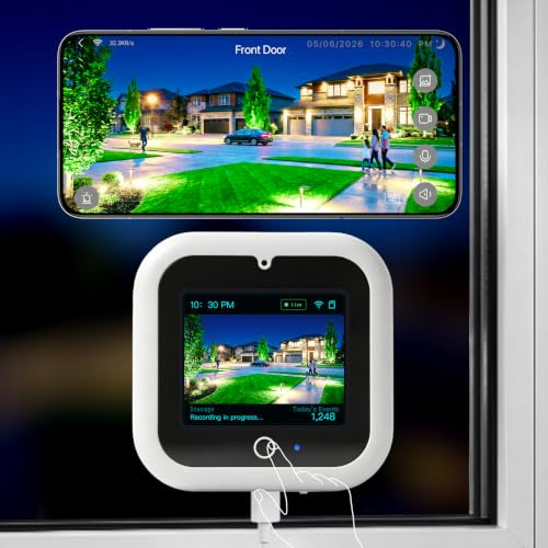 IdeaBeam Window Camera with Smart Screen, 3K 5MP Indoor Window Security Camera, AI Color Night Vision for Home Security, 2.4G&5GHz WiFi, Motion Detection, Work w/Alexa, Security Monitors & Display