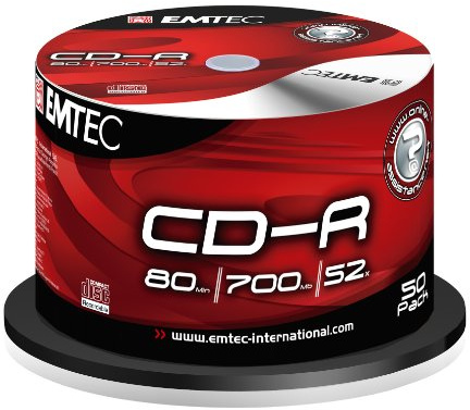 Emtec EKOC805052CBN CD-R Rohlinge (52x Speed, 700MB, 50er Cake Box)