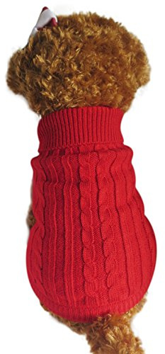 Strickwolle Hundepullover Hundemantel Hundejacke Hunde Weste Winter Herbst warme Hundebekleidung für Kleine und Mittlere Hunde Teddy Chihuahua Shiba Dachshund Bulldog XS S M L