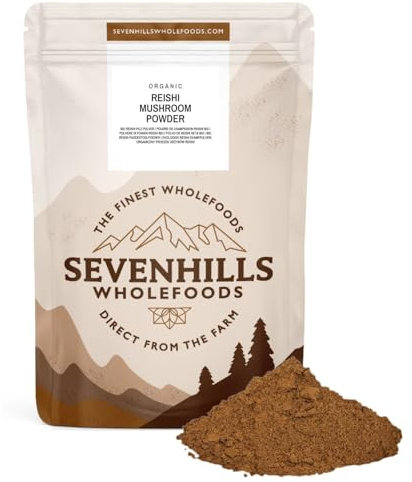 Sevenills Wholefoods Bio Reishi Pilz Pulver 500g | 100% Fruchtkörper | Ganoderma Lucidum | Triterpenoide, Polysaccharide und Peptidoglykane | Vegan, koscher