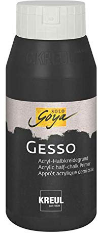 Kreul 85282 - SOLO GOYA Gesso nero, 750 ml, fondo per superfici pittoriche scure su base acrilica semi-gessata, impermeabile e con buona copertura