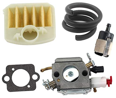 HURI Vergaser mit Dichtung Benzinfilter Benzinschlauch Zündkerze für JONSERED CS 2141, CS 2145, CS 2147, CS 2150, CS 2152 Kettensäge Ersetzt 503283208 Zama C3-EL18B