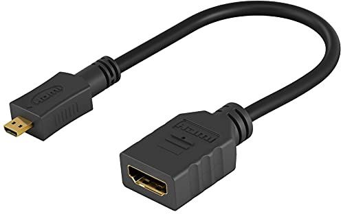 goobay 58683 Micro HDMI Adapter/Micro HDMI to HDMI 2.0 Adapter for Go Pro/Raspberry Pi/Surface/0.15 m